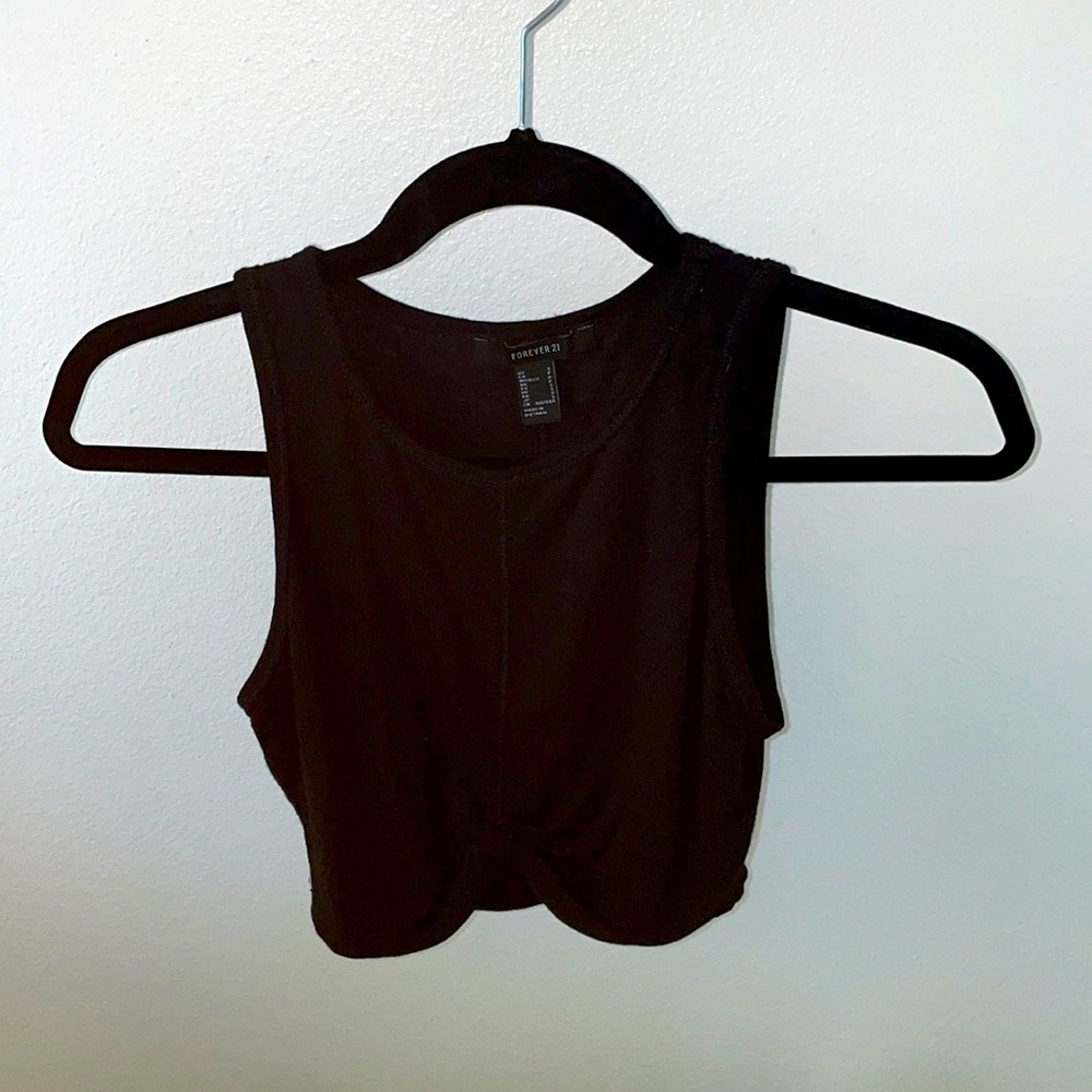 BLACK TIE CROP TANK TOP